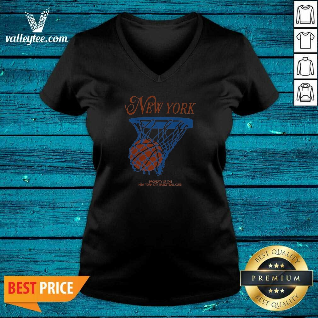 Awesome New York Property Of The NYC Basketball Club Basketball V Neck Shirt v neck optimized in charcoal gray
