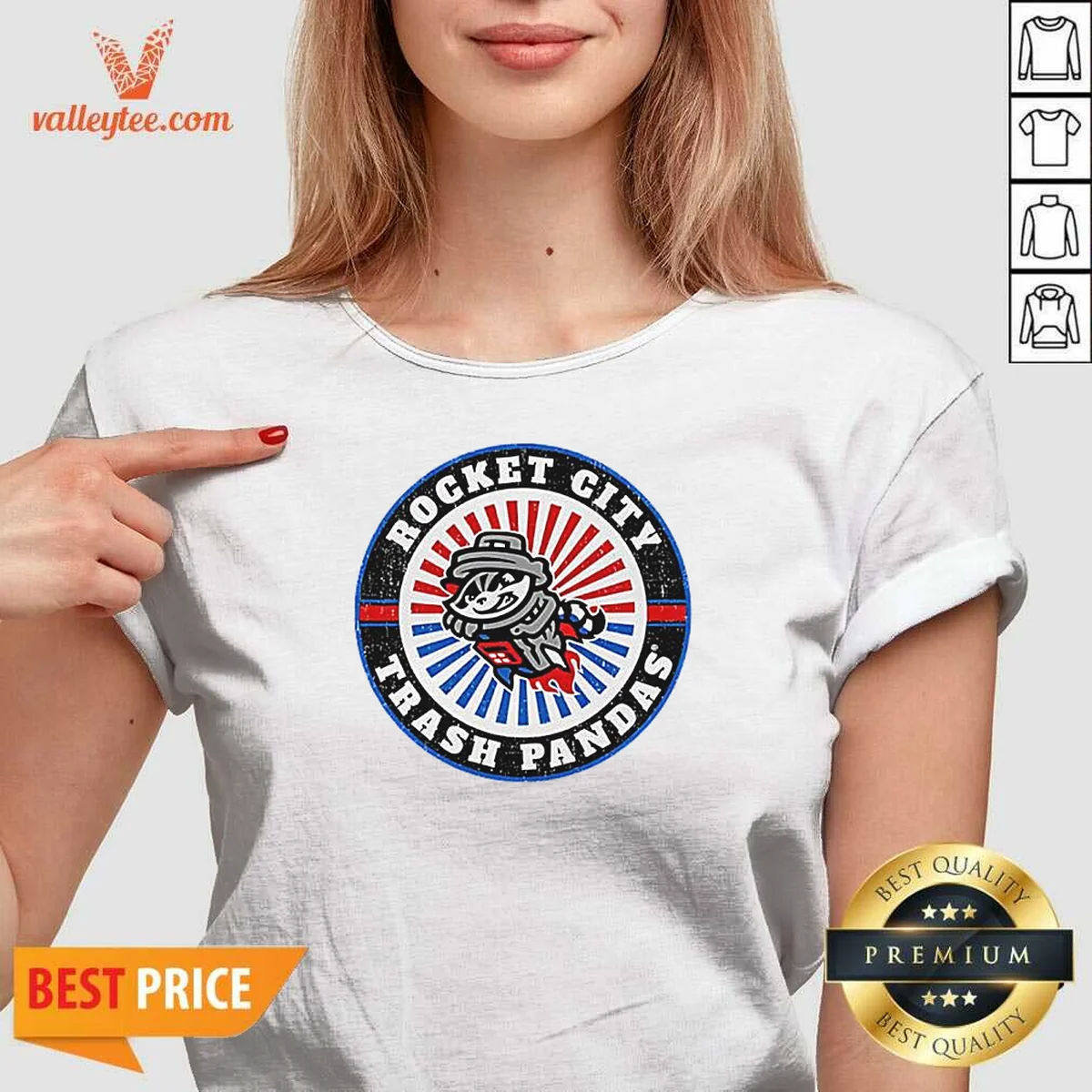 Awesome Rocket City Trash Pandas Baseball V-Neck Shirt Awesome Rocket City Trash Pandas Baseball V-Neck Shirt