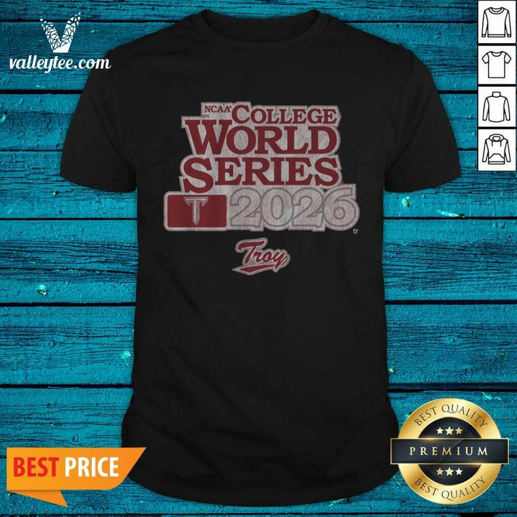 Awesome Troy Baseball 2026 College World Series Shirt shirt optimized on Classic Shirt Awesome Troy Baseball 2026 College World Series Shirt shirt optimized shown as a classic shirt preview