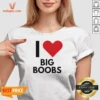 Good I Love Big Boobs Heart V-Neck Shirt