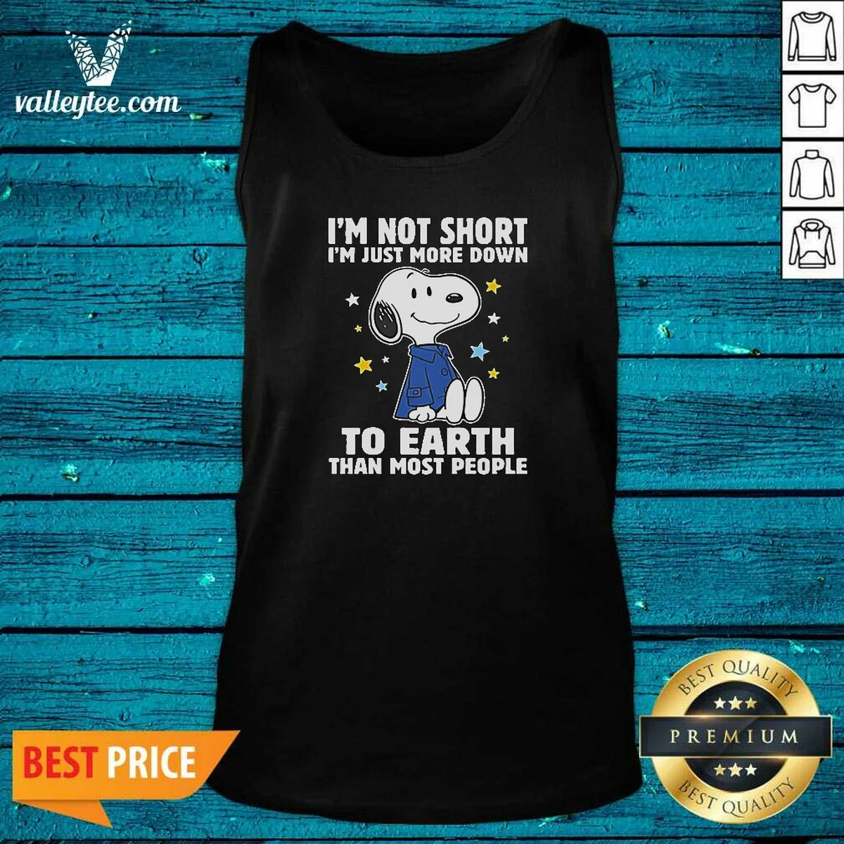 Good Snoopy I'M Not Short I'M Tank Top Good Snoopy I'M Not Short I'M Tank Top