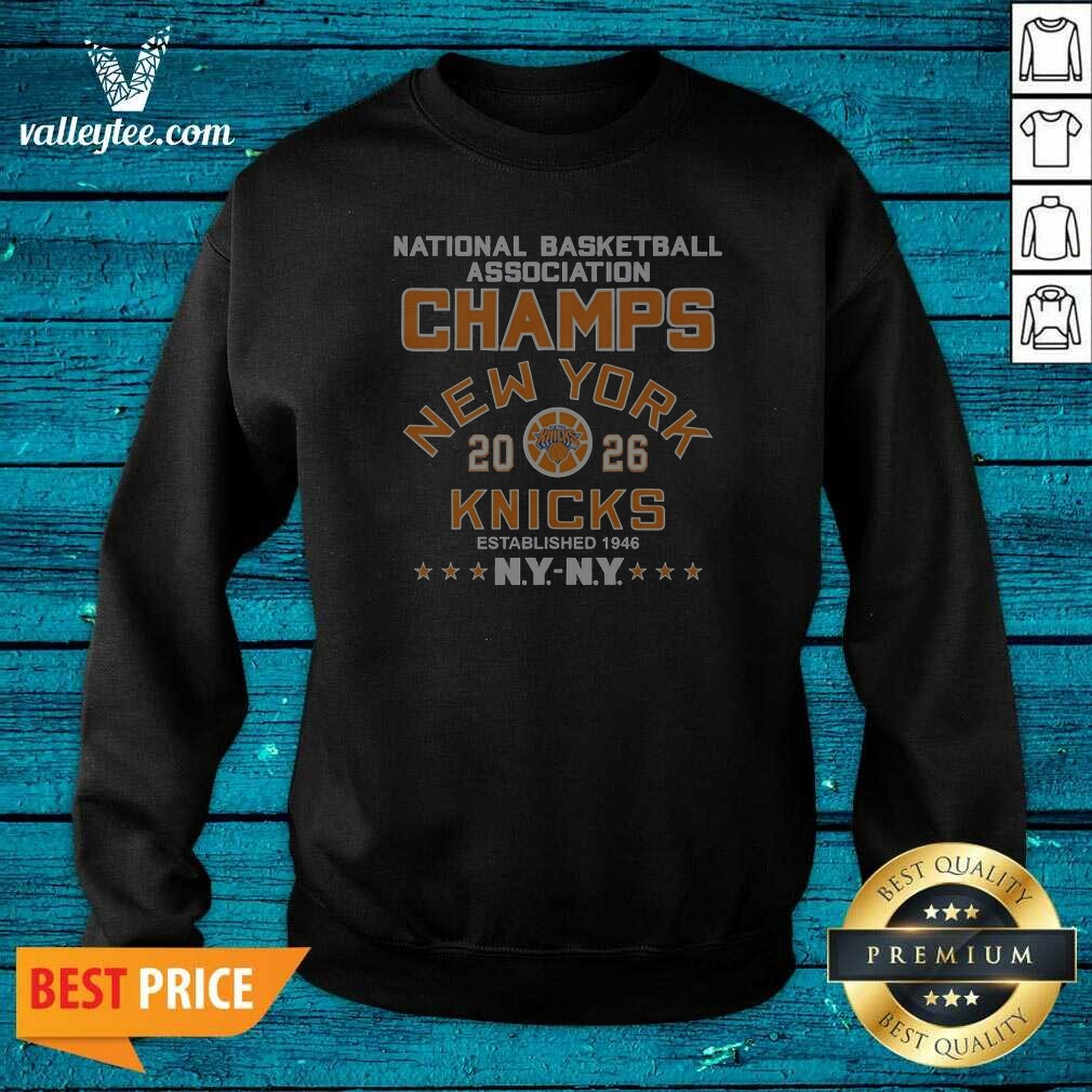 Hot New York Knicks National Basketball Association Champs Starred Established 1946 Arched Badge Sweatshirt