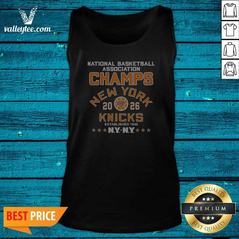 Hot New York Knicks National Basketball Association Champs Starred Established 1946 Arched Badge Tank Top