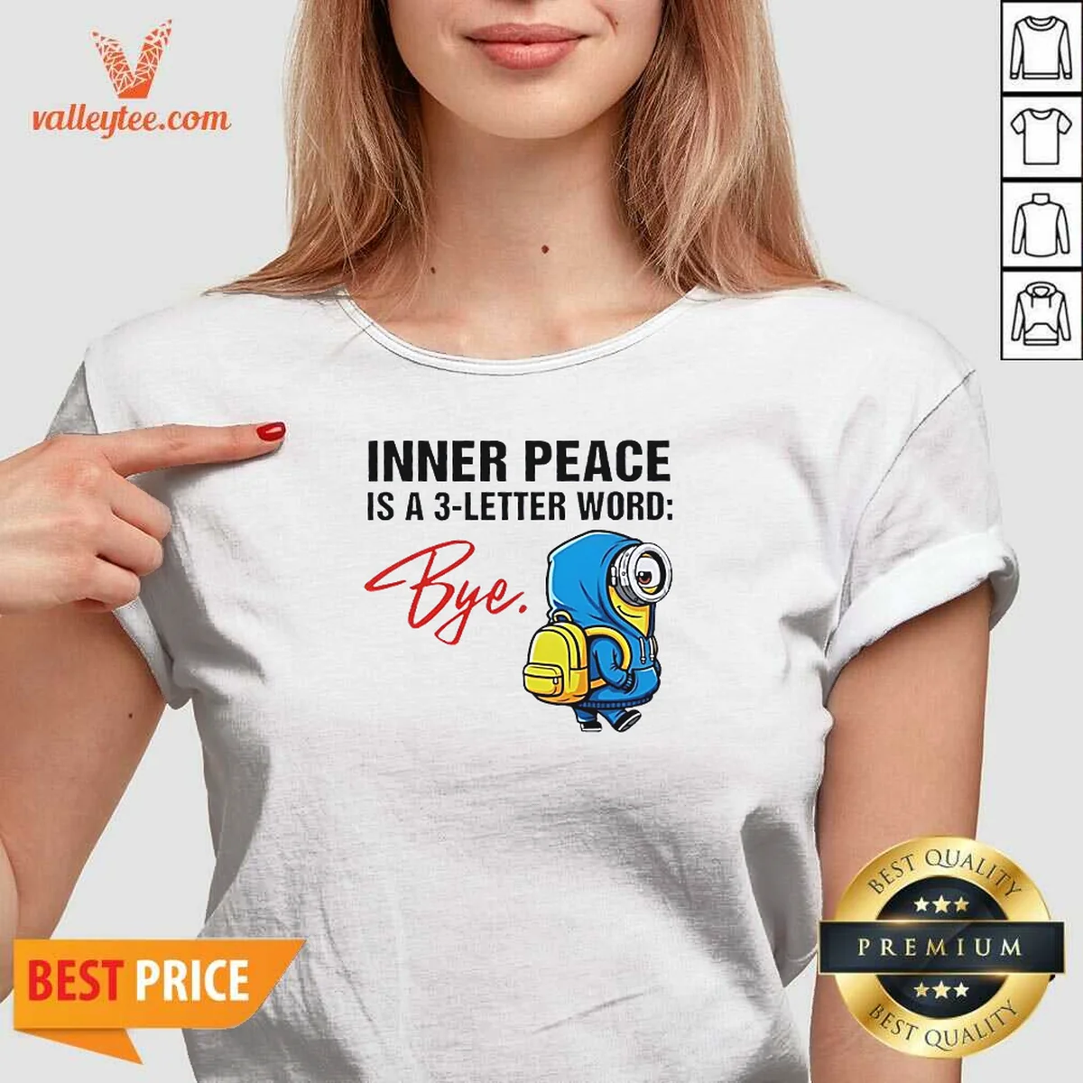 Official Minions Inner Peace Is A V-Neck Shirt Official Minions Inner Peace Is A V-Neck Shirt