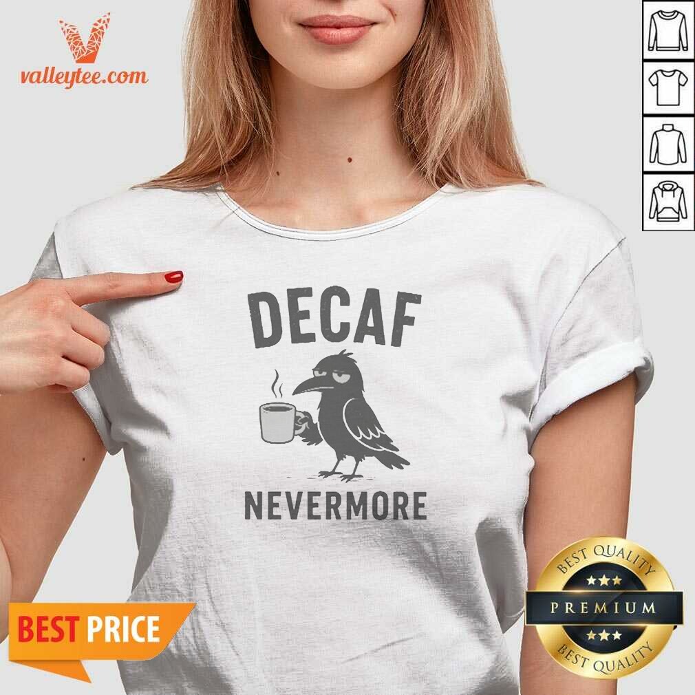 Official Top Decaf Nevermore Crow V-Neck Shirt