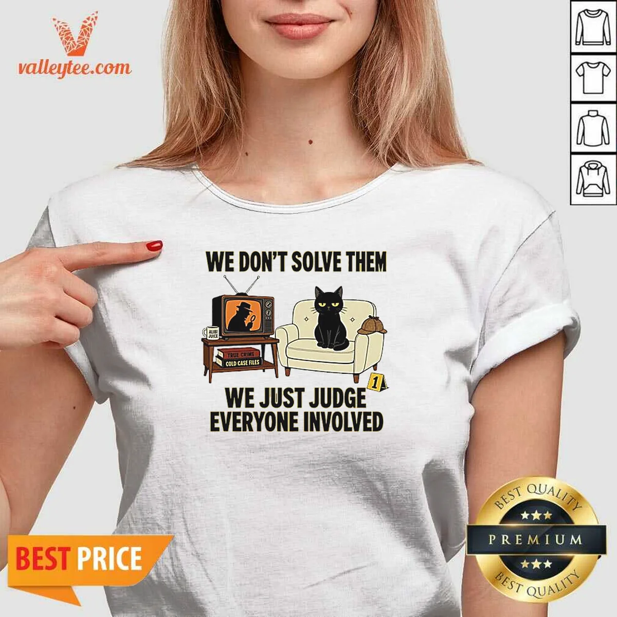 Original True Crime Cat Detective We V-Neck Shirt Original True Crime Cat Detective We V-Neck Shirt
