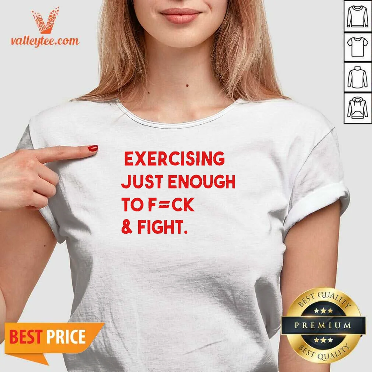 Pretty Exercising Just Enough To Fuck V-Neck Shirt Pretty Exercising Just Enough To Fuck V-Neck Shirt