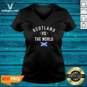 Pretty Scotland Vs The World Saltire Flag Scotland Pride National Heritage FIFA World Cup 2026 V Neck Shirt v neck optimized image