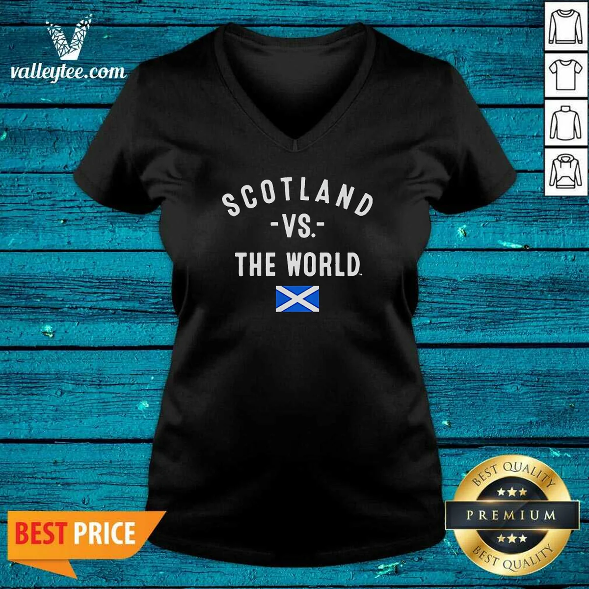 Pretty Scotland Vs The World Saltire V-Neck Shirt Pretty Scotland Vs The World Saltire V-Neck Shirt
