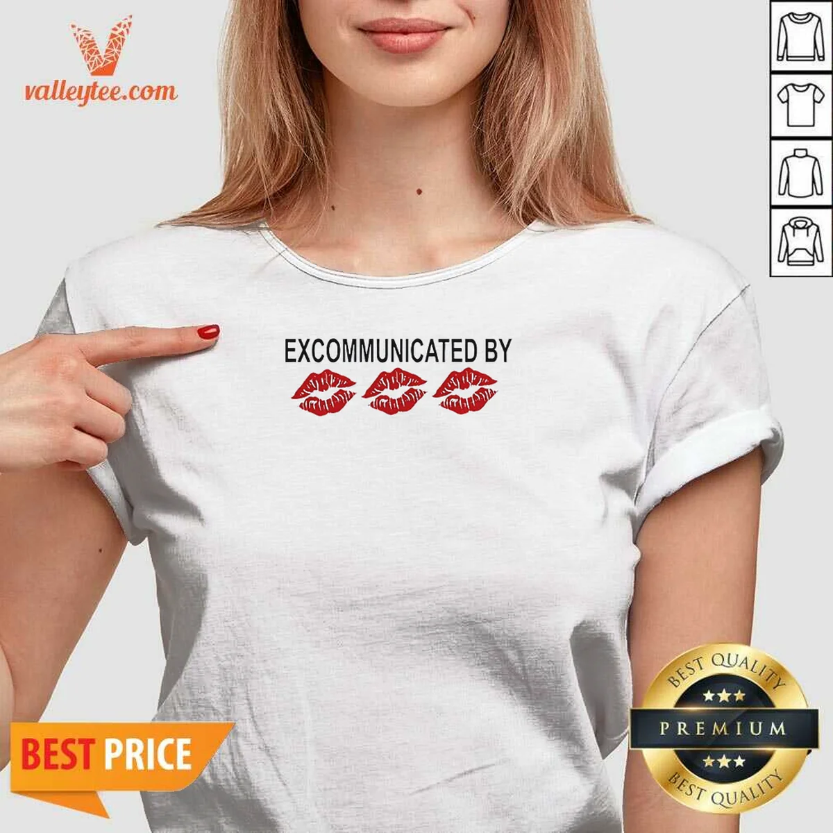 Top Excommunicated By Lips Shirt Optimized V-Neck Shirt Top Excommunicated By Lips Shirt Optimized V-Neck Shirt