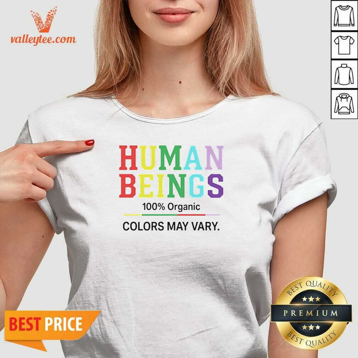 Top Human Beings 100 Percent Organic V-Neck Shirt Top Human Beings 100 Percent Organic V-Neck Shirt