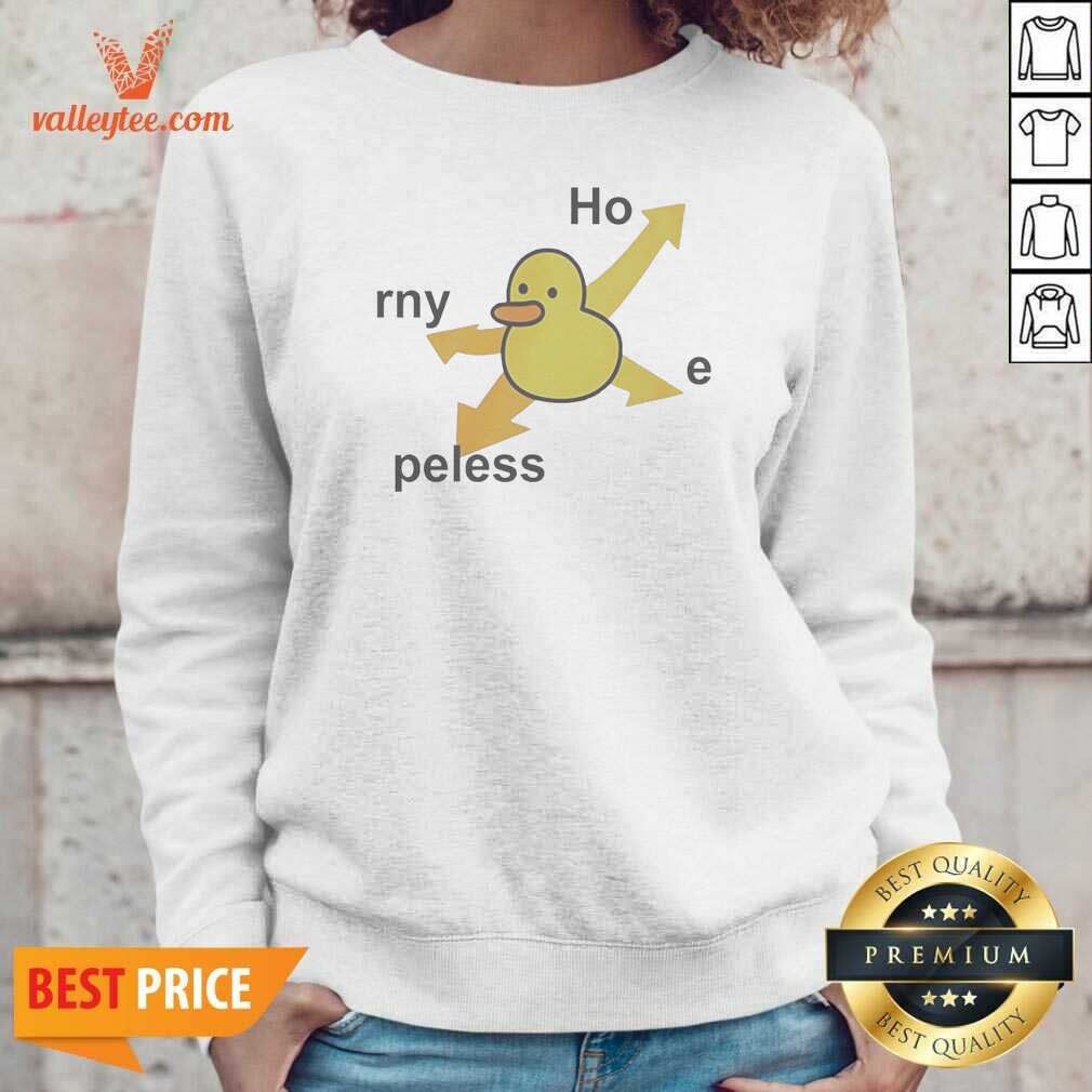 Top Rny Peless Duck In Distress Sweatshirt optimized for sweatshirt garment showing detailed print and cozy fabric