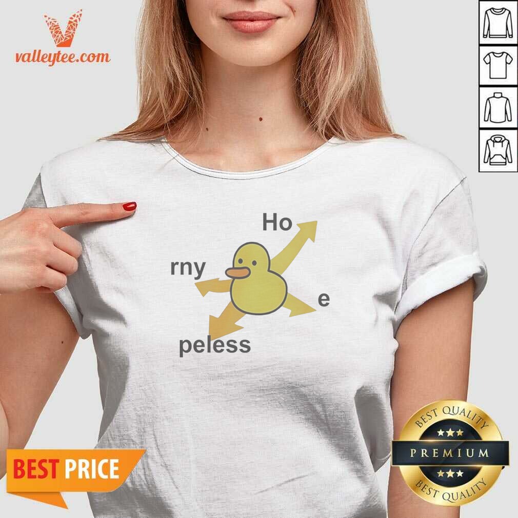 Top Rny Peless Duck In Distress V-Neck Shirt