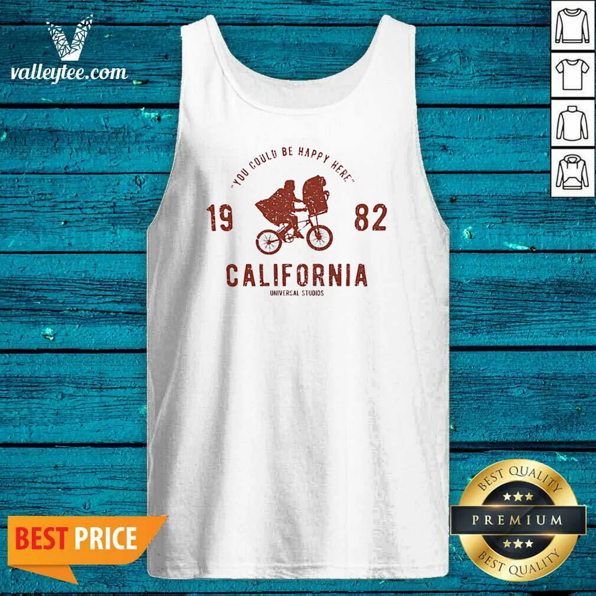 Top You Could Be Happy Here 1982 California Universal Studios ET Tank Top