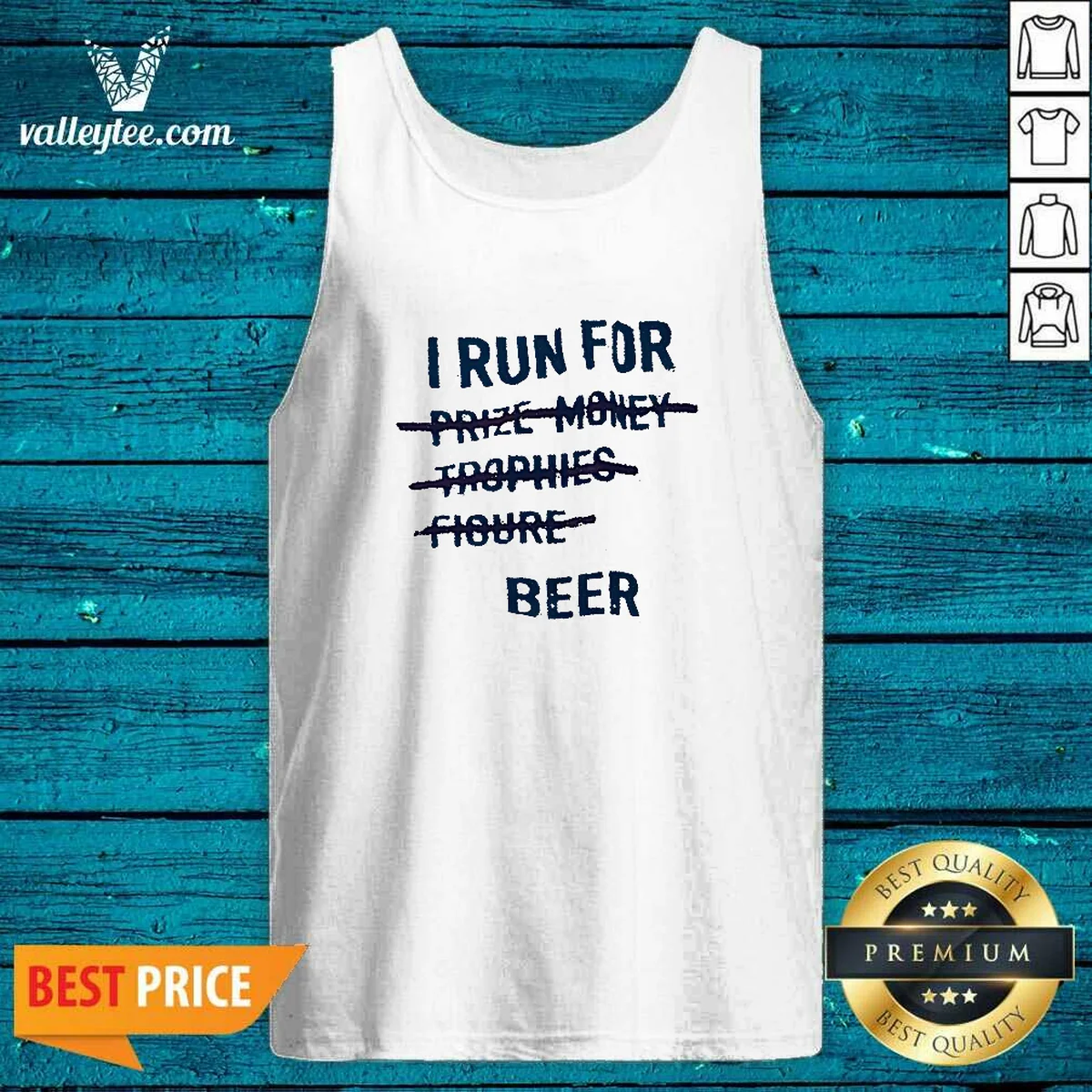 Awesome I Run For Prize Monkey Trophies Figure Beer Tank Top