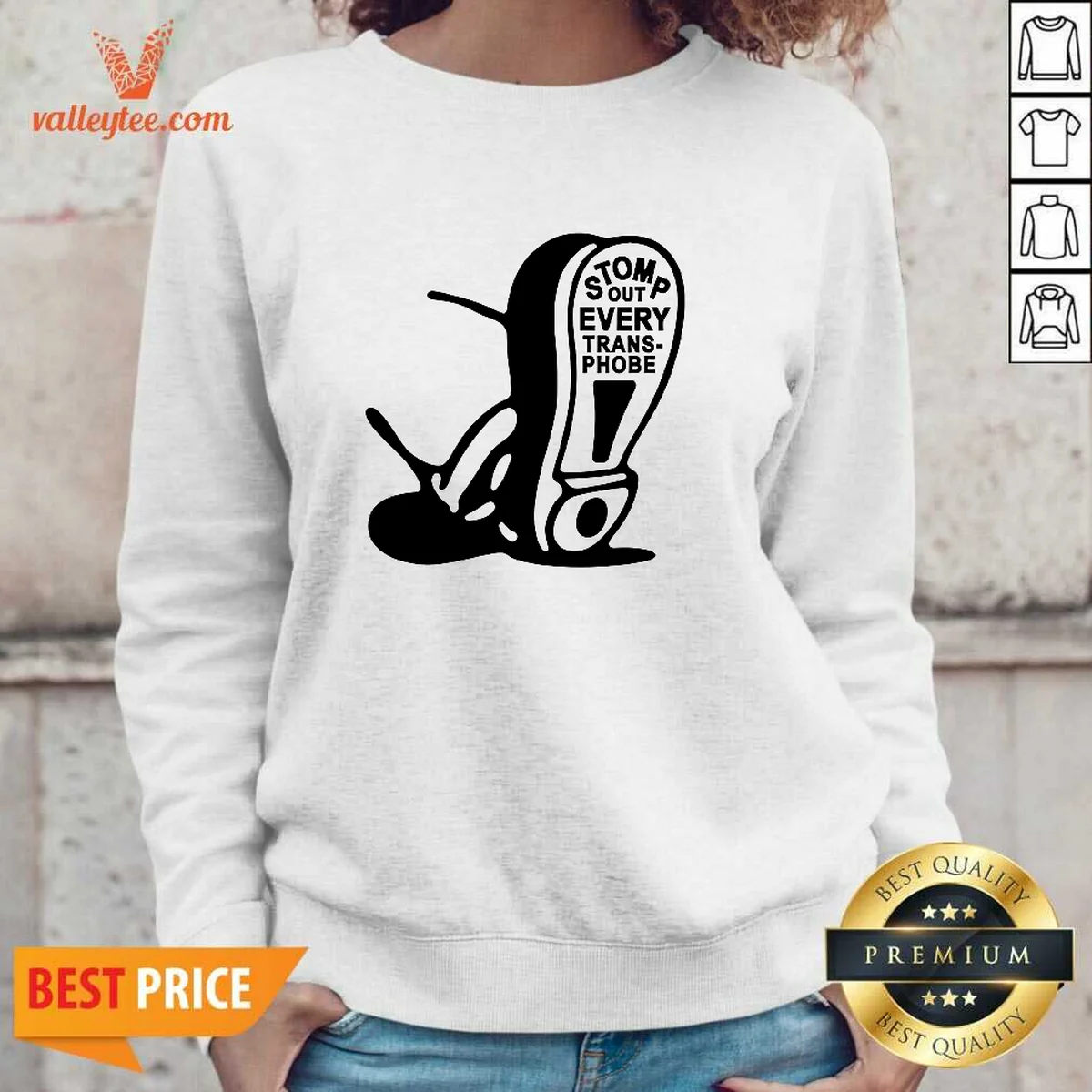 Awesome Stomp Out Every Transphobe Boot Sweatshirt Awesome Stomp Out Every Transphobe Boot Sweatshirt