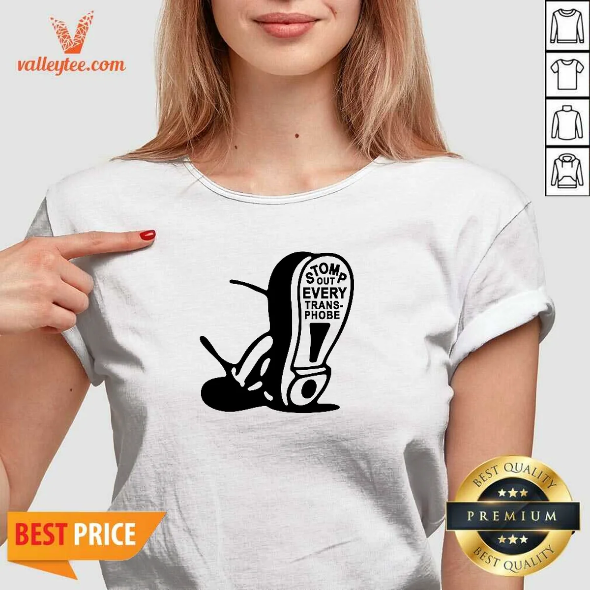 Awesome Stomp Out Every Transphobe Boot V-Neck Shirt Awesome Stomp Out Every Transphobe Boot V-Neck Shirt