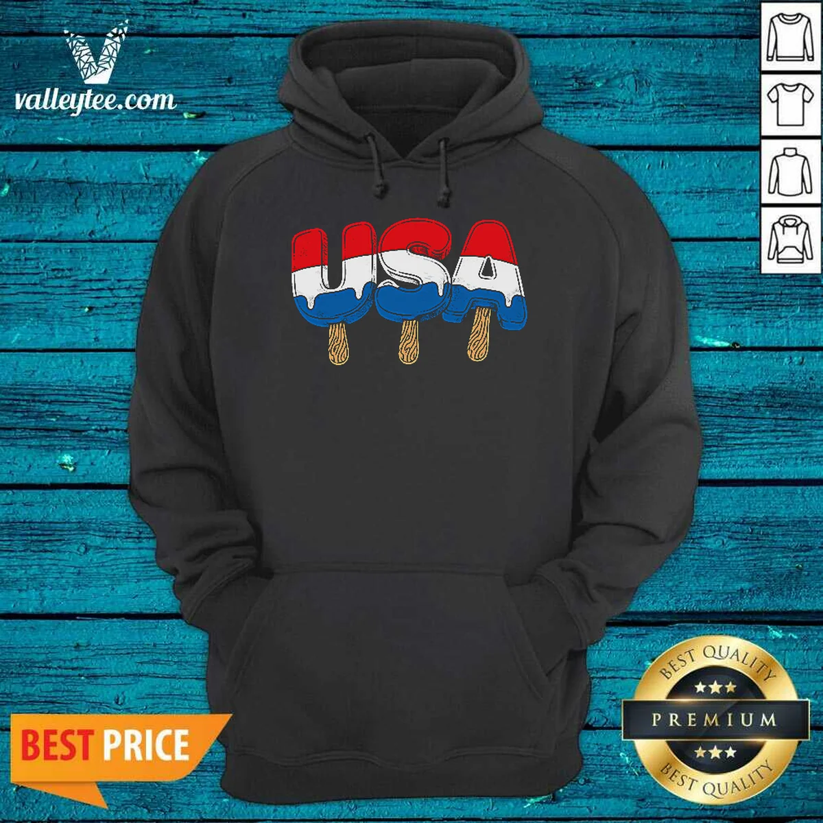Awesome USA Popsicle Summer Celebrations Beach Party Hoodie