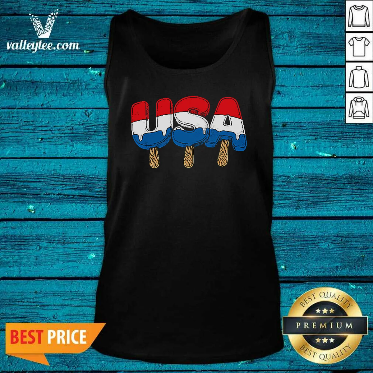 Awesome USA Popsicle Summer Celebrations Beach Party Tank Top