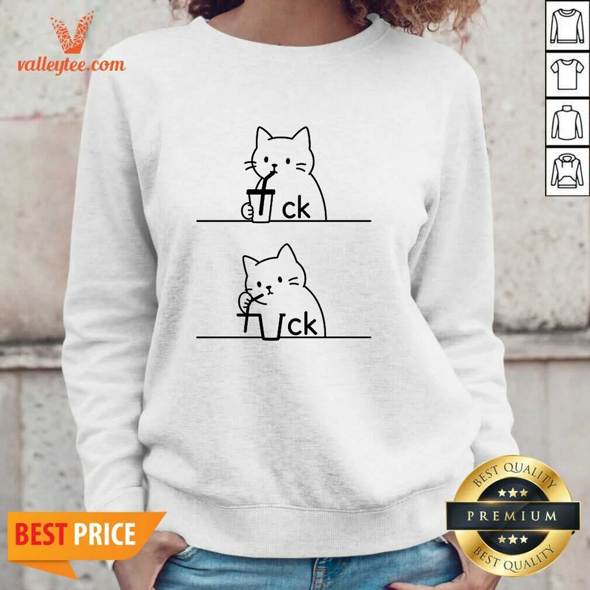 Funny Drinking Cat Sweatshirt