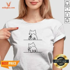 Funny Drinking Cat V-Neck Shirt