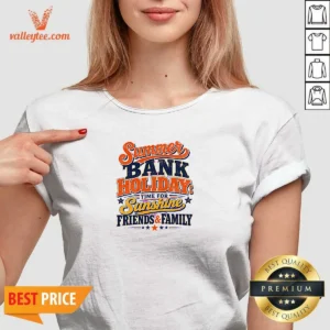 Funny Summer Bank Holiday Vintage Family Gatherings V-Neck Shirt