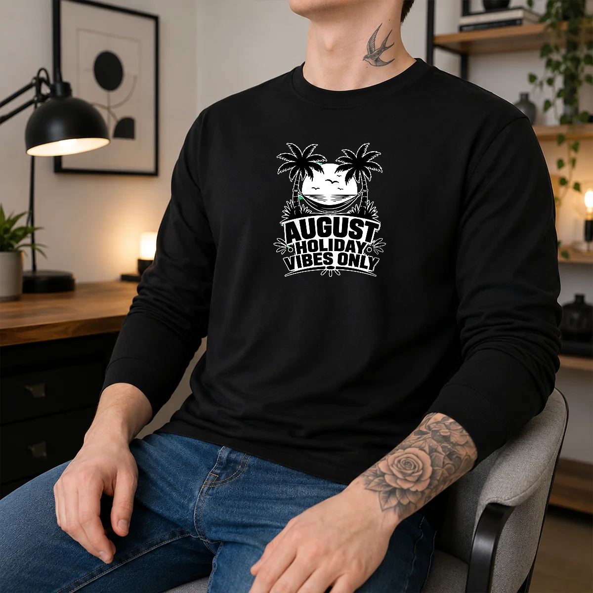 Good August Holiday Silhouette Vibes For Summer Lovers Long Sleeve Shirt