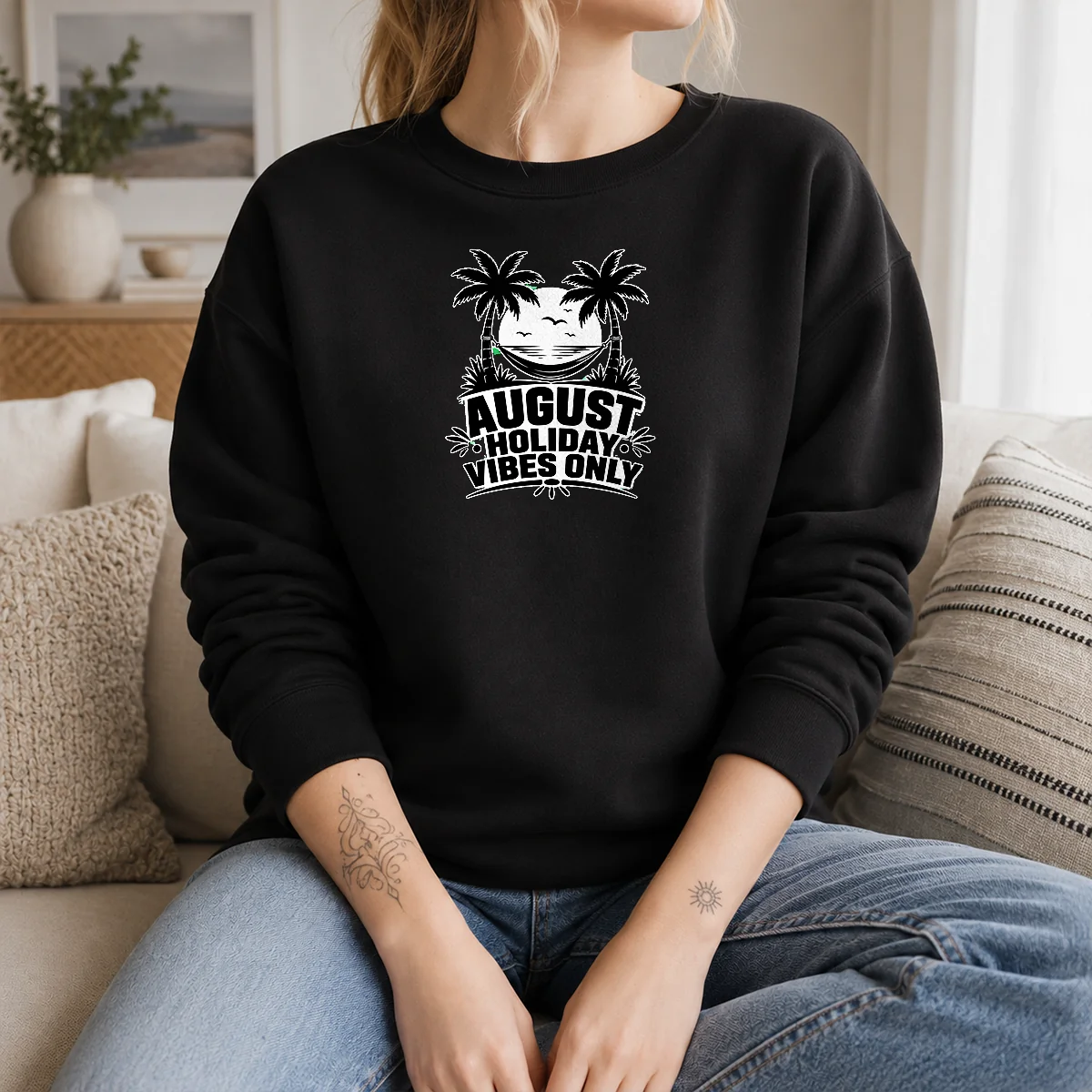 Good August Holiday Silhouette Vibes For Summer Lovers Sweater