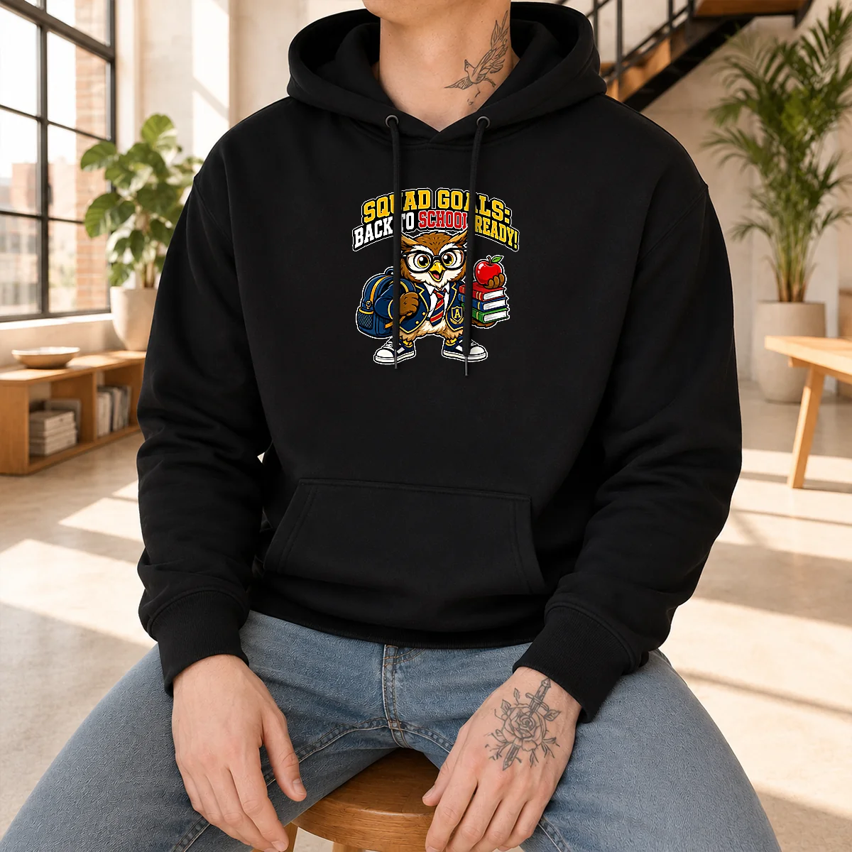 Hot Back To School Owl Mascot Hoodie Hot Back To School Owl Mascot Hoodie