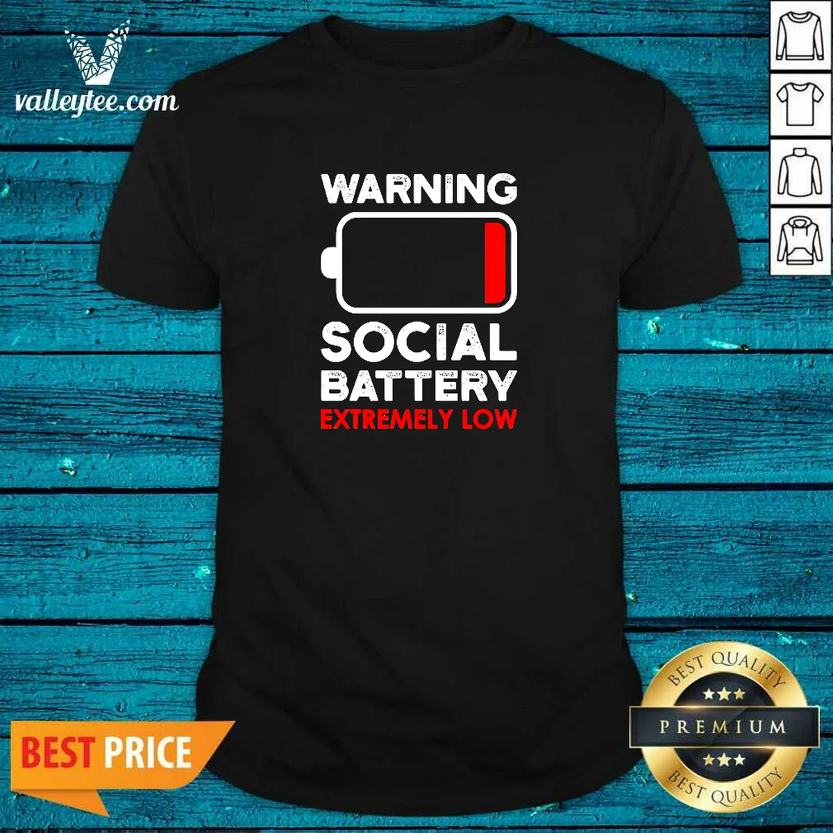 Hot Warning Social Battery Extremely Low Shirt Hot Warning Social Battery Extremely Low Shirt