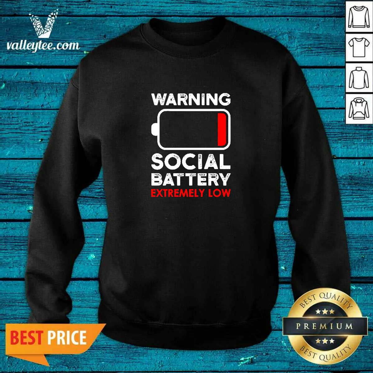 Hot Warning Social Battery Extremely Low Introvert Sweatshirt