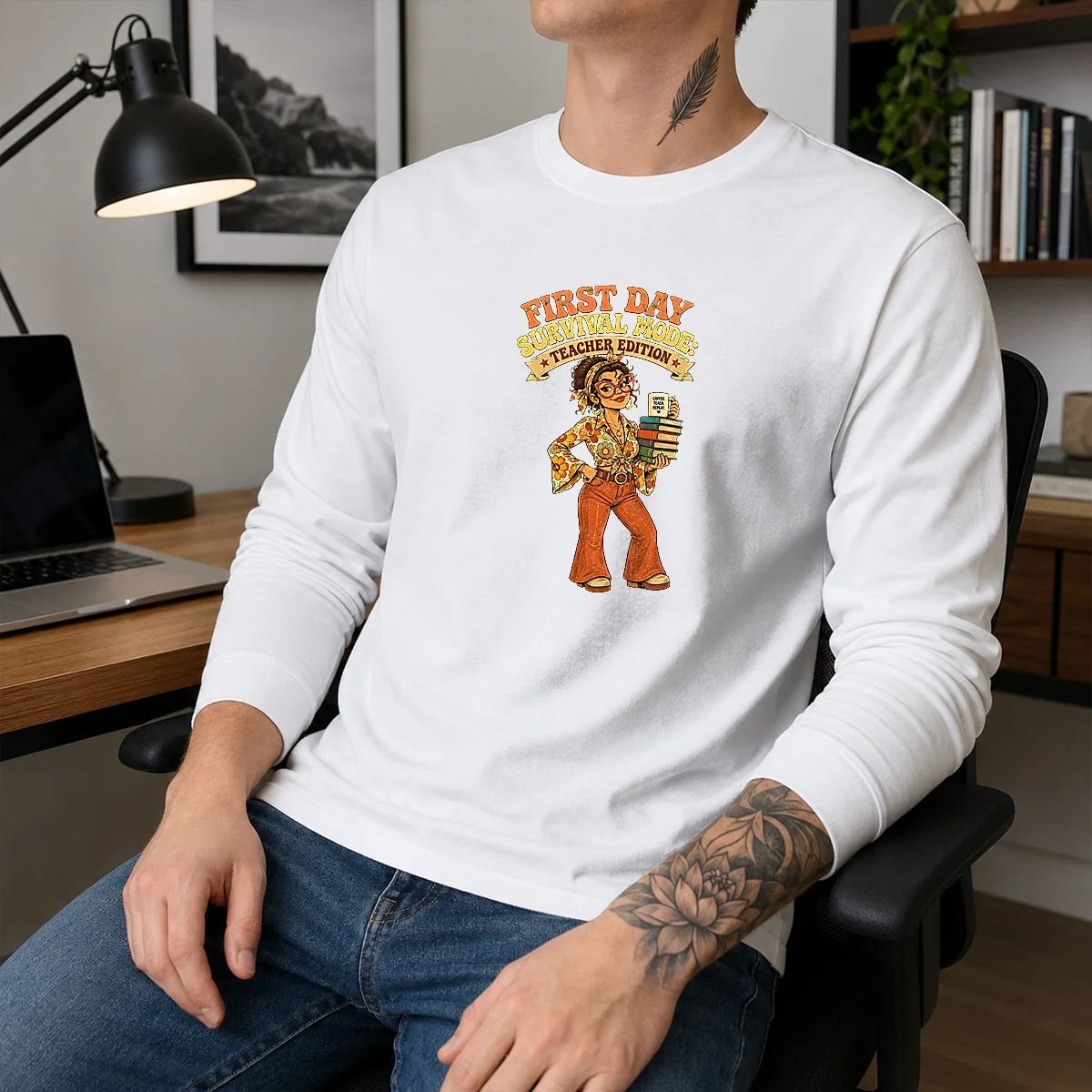 Nice First Day Survival Teacher Vintage Long Sleeve Shirt