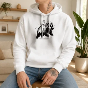 Nice Gary Riding Badger Ivory Heavyweight Hoodie