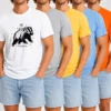 Nice Gary Riding Badger Ivory Heavyweight T Shirt in ivory color displayed on a plain background