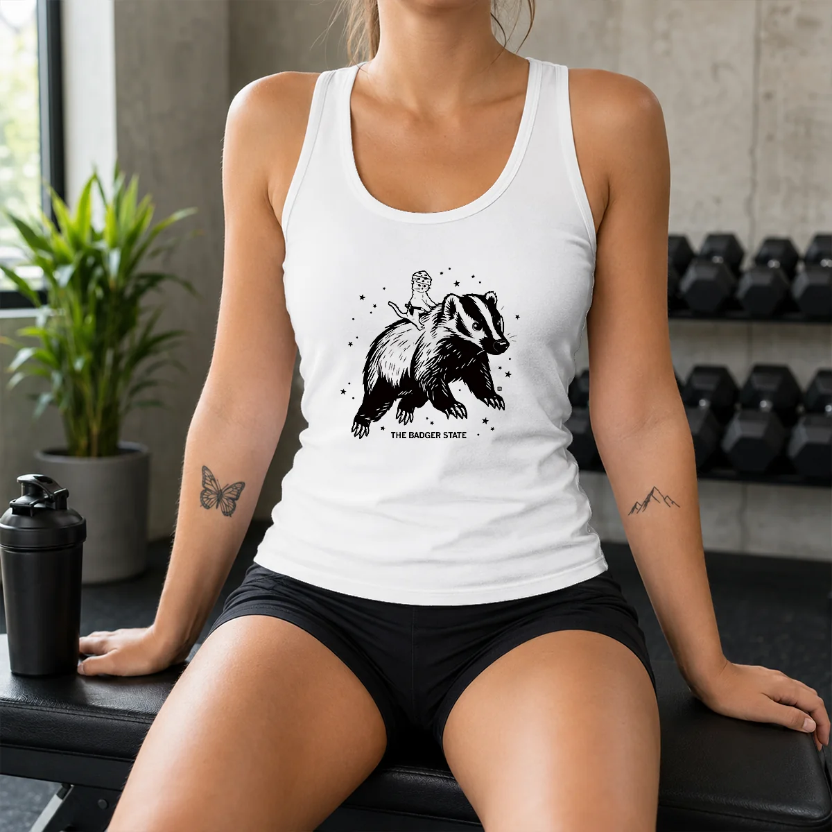 Nice Gary Riding Badger Ivory Heavyweight Tank Top