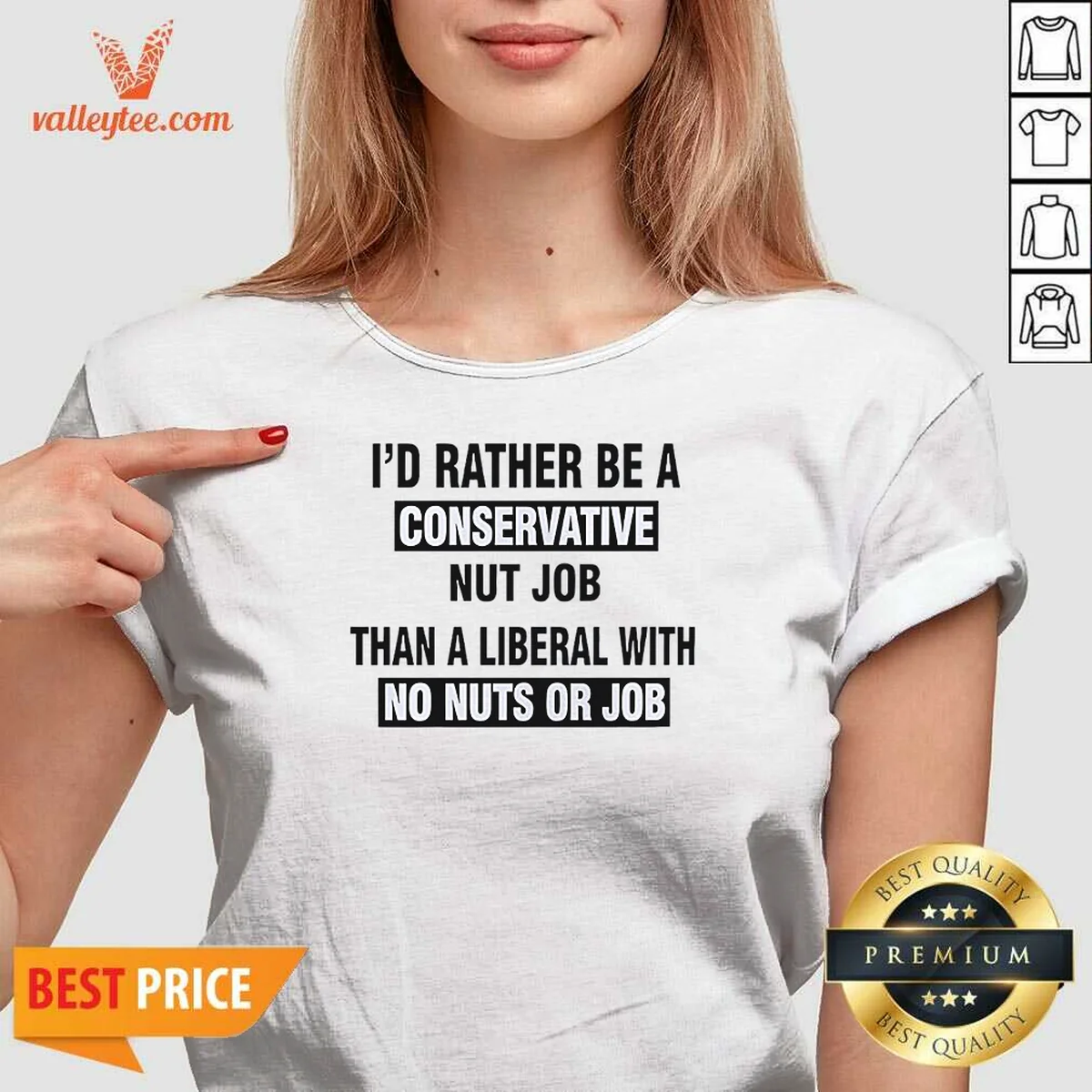 Nice I'D Rather Be A Conservative V-Neck Shirt Nice I'D Rather Be A Conservative V-Neck Shirt