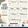 Size chart for Nice OHCA National Specialty Hunting Dog Pride Cartoon showing measurements in inches and cm
