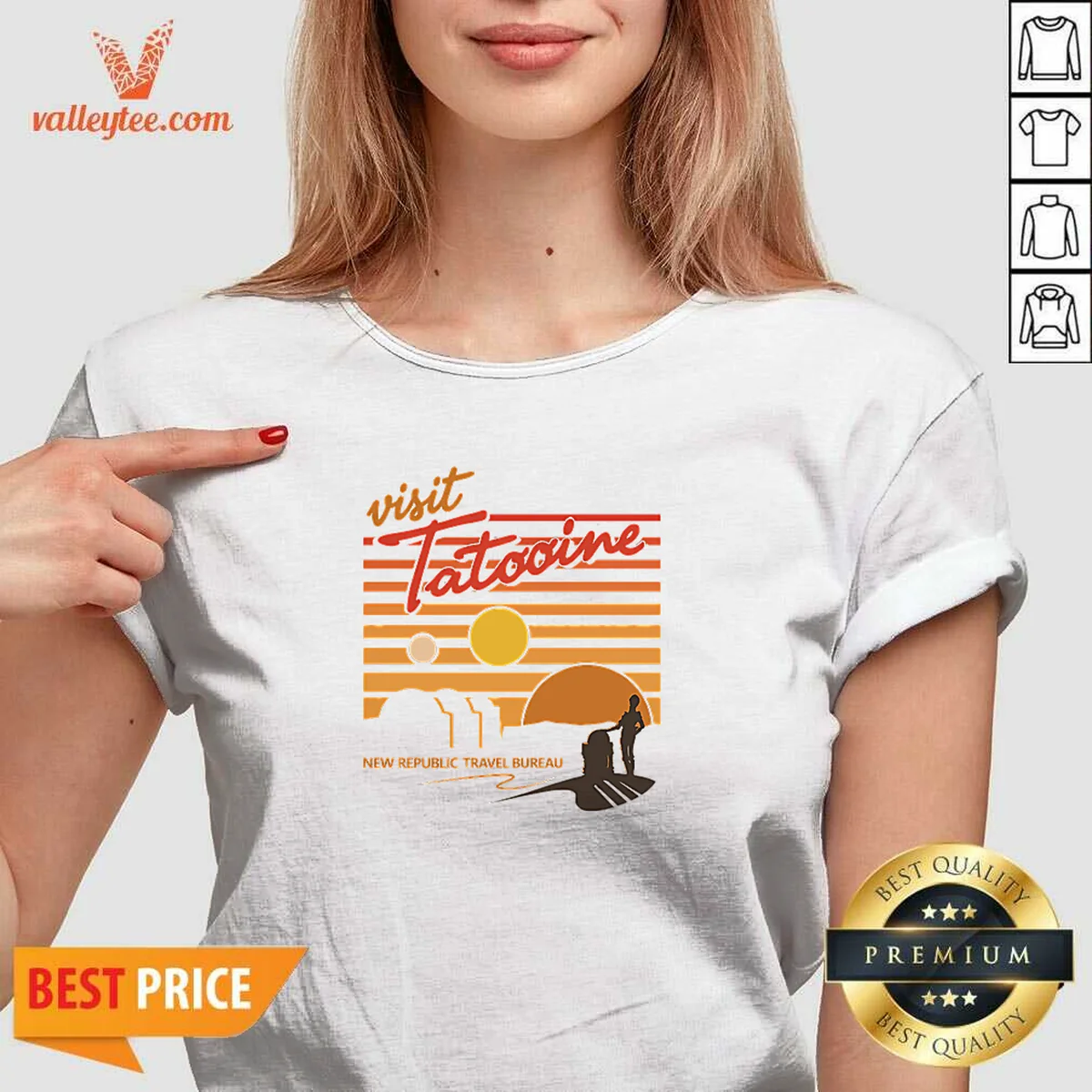 Nice Visit Tatooine Travel Bureau V-Neck Shirt Nice Visit Tatooine Travel Bureau V-Neck Shirt