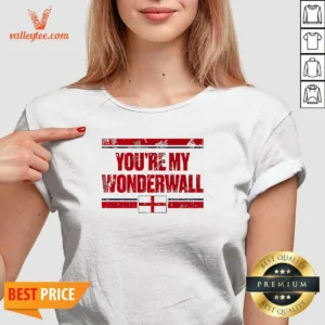 Nice You'Re My Wonderwall England Flag Oasis V-Neck Shirt