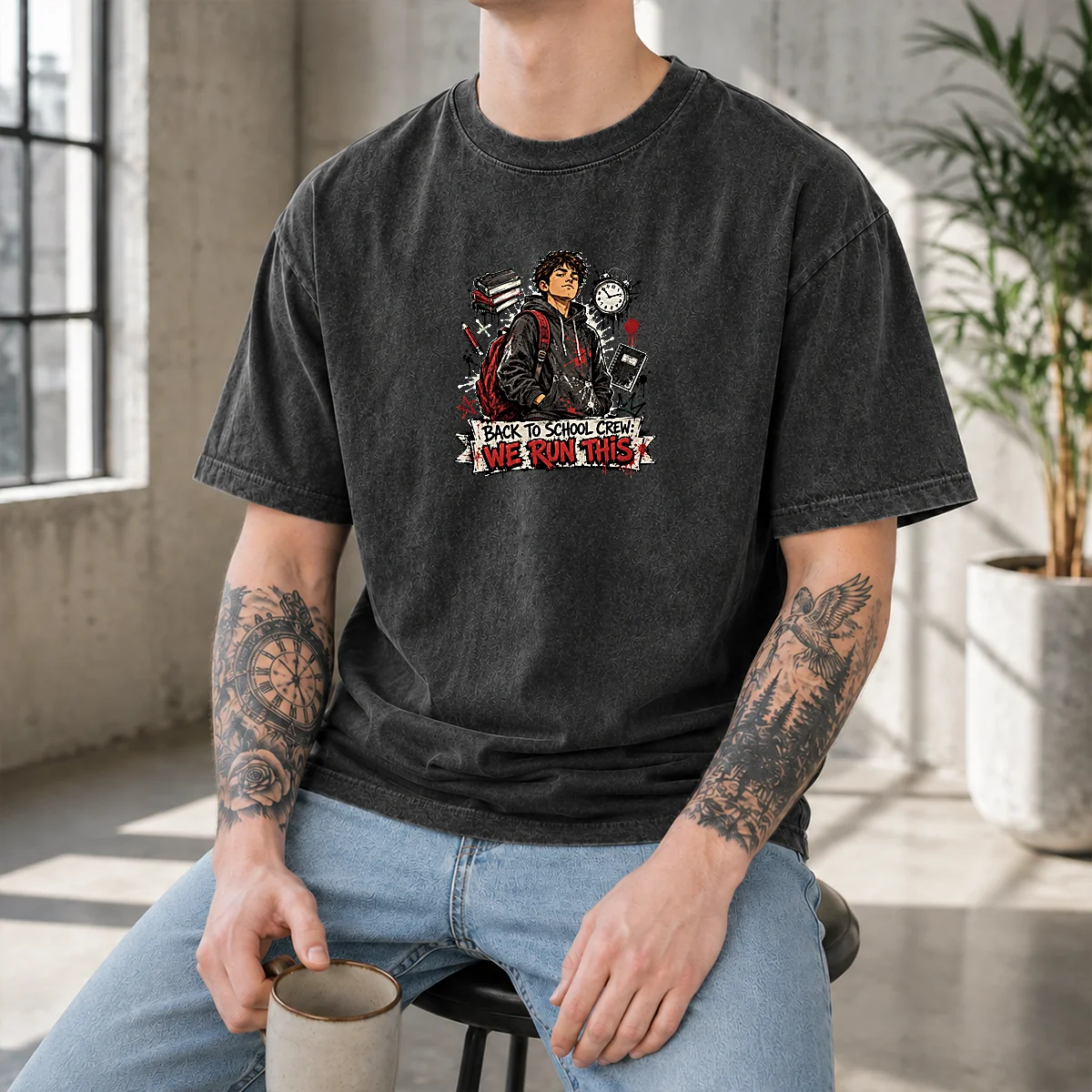 Official Back To School Crew Streetwear Forns Washed T-Shirt