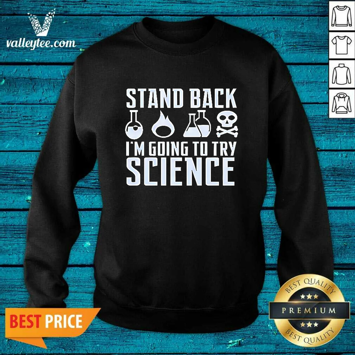 Official Stand Back I Am Going To Try Science Chemistry Beaker Fire Skull Crossbones Sweatshirt