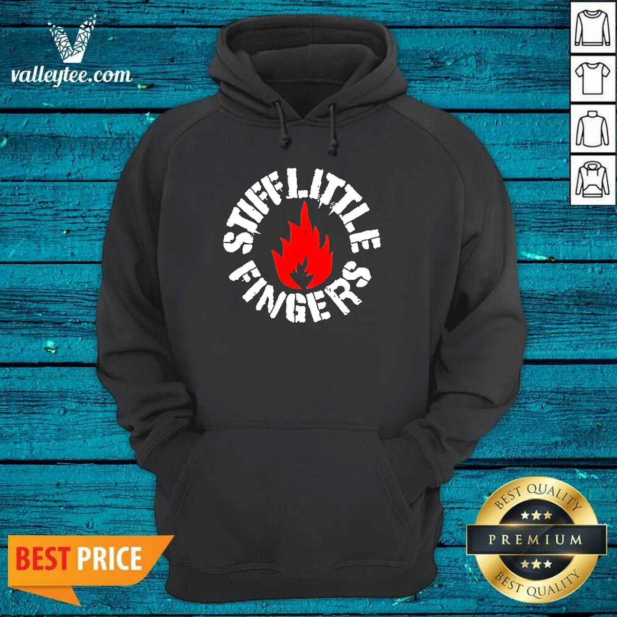 Official Stiff Little Fingers Circular Badge Hoodie Official Stiff Little Fingers Circular Badge Hoodie