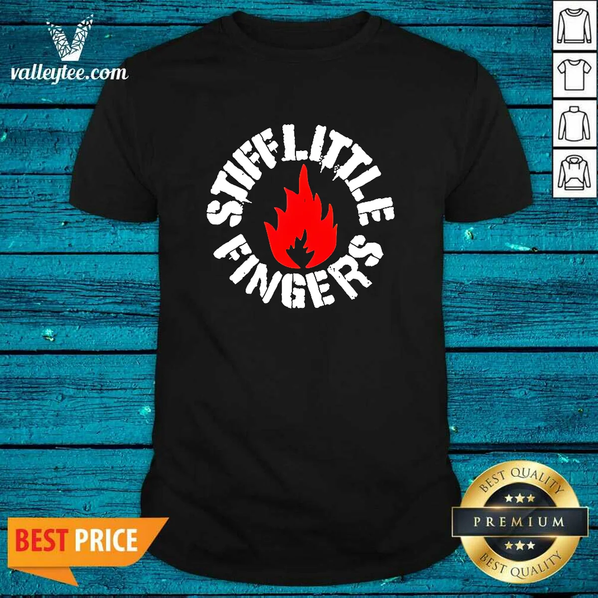 Official Stiff Little Fingers Circular Badge Shirt Official Stiff Little Fingers Circular Badge Shirt