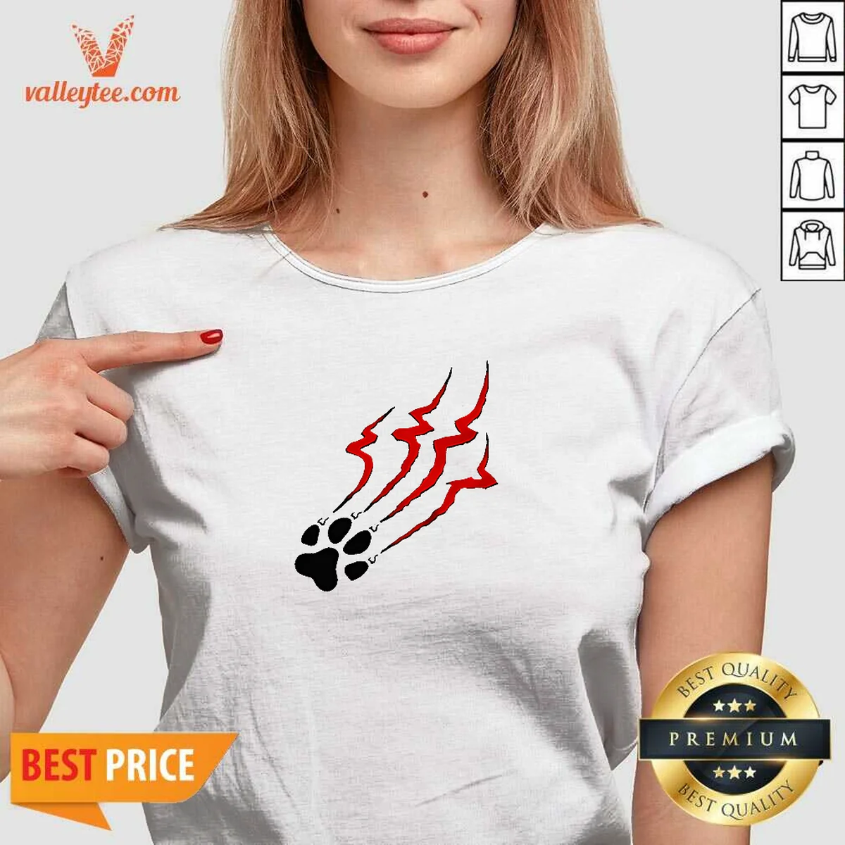 Official Stripe Tiger Claw Scratch V-Neck Shirt Official Stripe Tiger Claw Scratch V-Neck Shirt