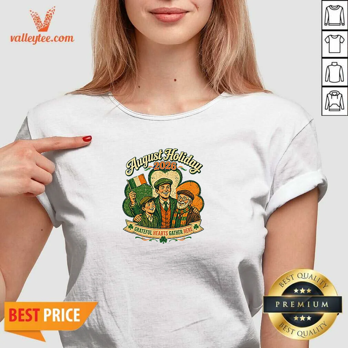 Original August Holiday Ireland Family Gratitude V-Neck Shirt Original August Holiday Ireland Family Gratitude V-Neck Shirt