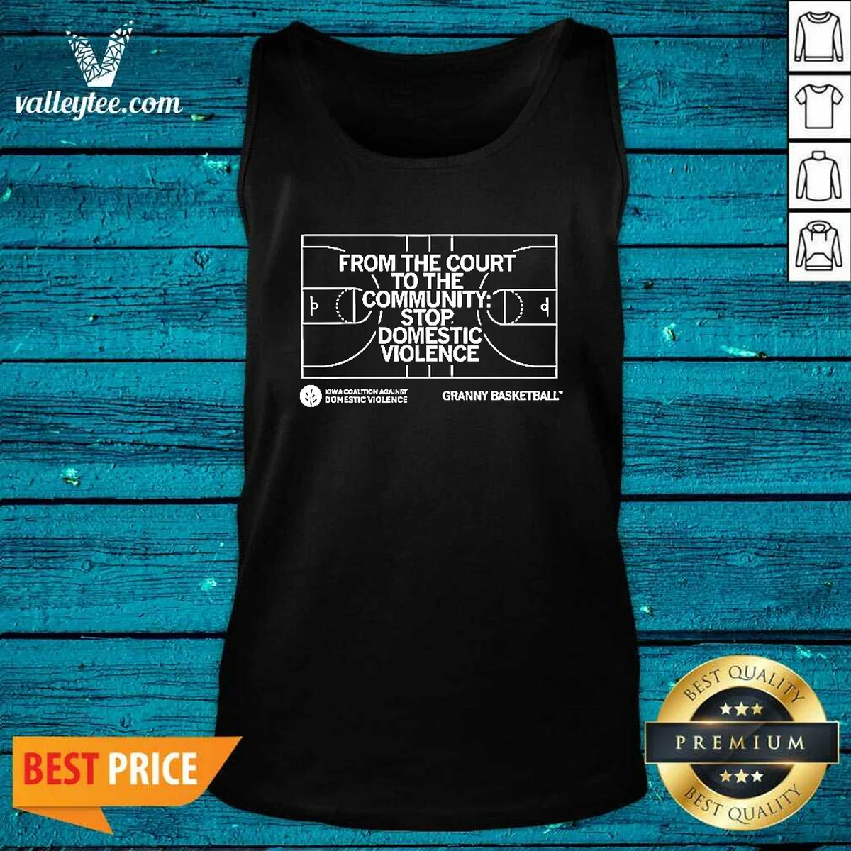 Original From The Court To The Community Stop Domestic Violence Granny Basketball Tank Top
