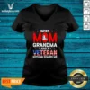 Original I'M A Mom Grandma And A Veteran Nothing Scares Me USA V-Neck Shirt