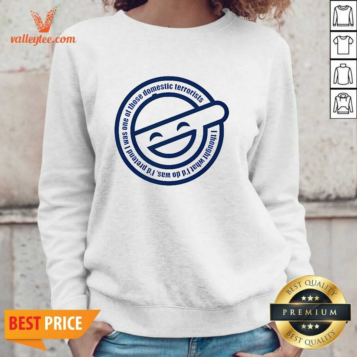 Premium Ghost In The Shell Laughing Man I Thought What I'D Do Was I'D Pretend I Was One Of Those Domestic Terrorists sweatshirt in black, front view