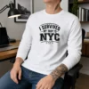 Premium I Survived My Trip To NYC Funny Tee Line Art Long Sleeve Shirt
