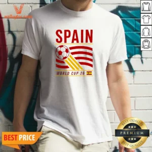 Premium Spain National Football Team World Cup 26 Soccer Team shirt featuring official colors and logo